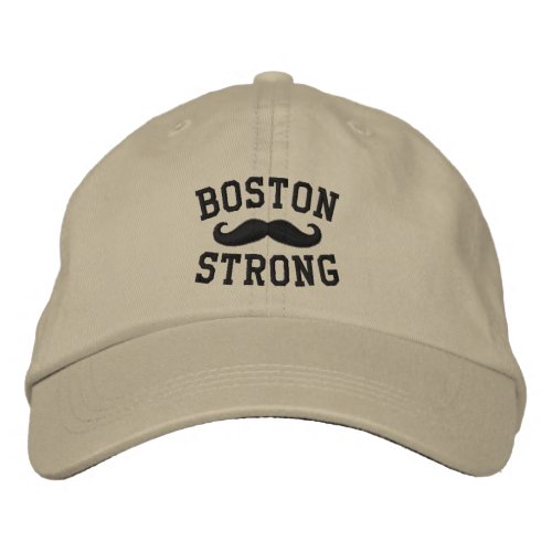 Boston Strong Mustache Embroidered Baseball Cap