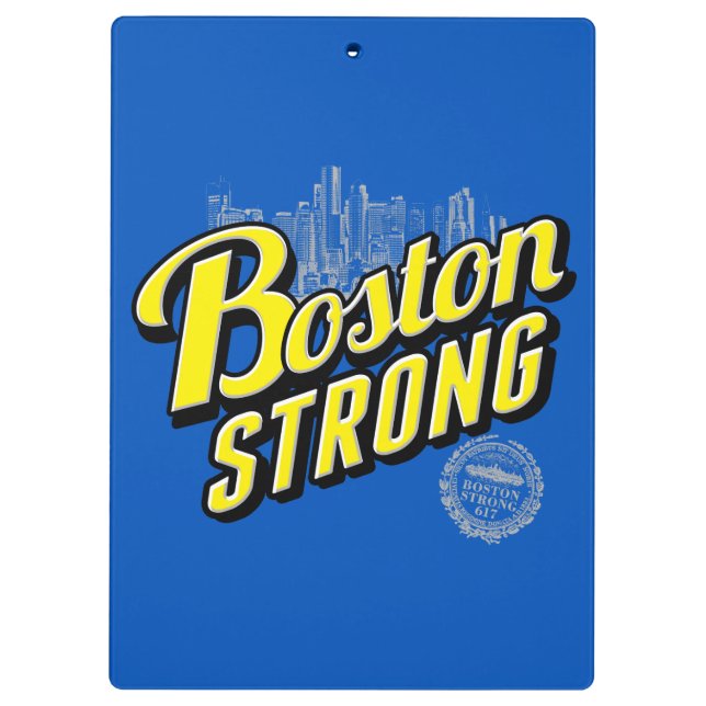 Boston Strong on a Blue Decor Clipboard (Back)