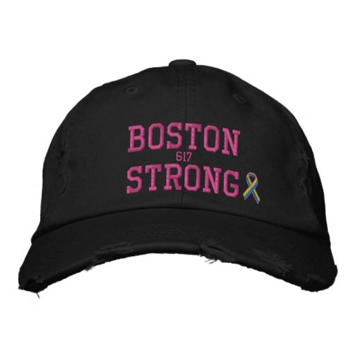 Boston Strong Ribbon Edition Embroidered Baseball Cap