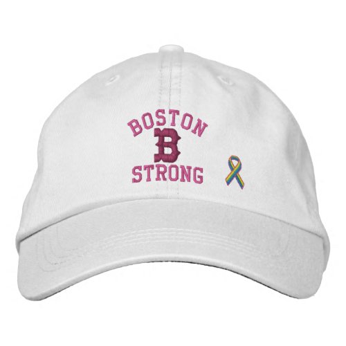 Boston Strong Ribbon Edition Embroidered Baseball Cap