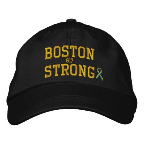 Boston Strong Ribbon Edition Embroidered Baseball Hat