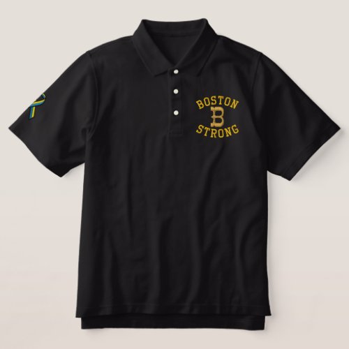 Boston Strong Ribbon Edition Embroidered Polo Shirt