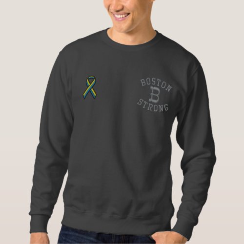 Boston Strong Ribbon Edition Embroidered Sweatshirt
