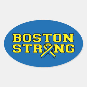 BOSTON STRONG Ribbon graphic Oval Sticker