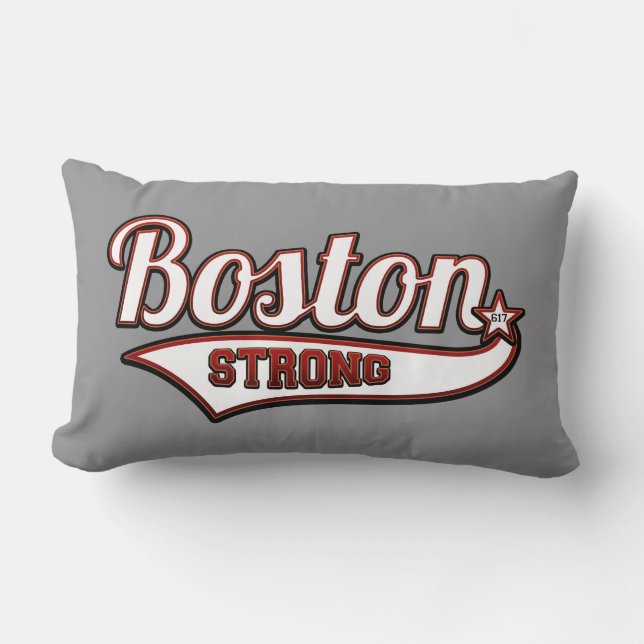 Boston Strong Rider Style Lumbar Pillow (Front)