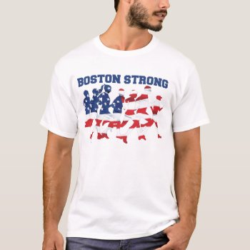 Boston Strong Running Marathon American Flag T-shirt by msvb1te at Zazzle