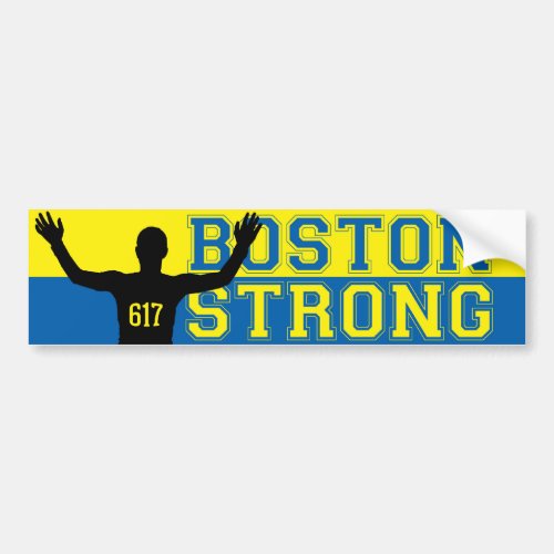 Boston Strong Silhouette 617 Bumper Sticker