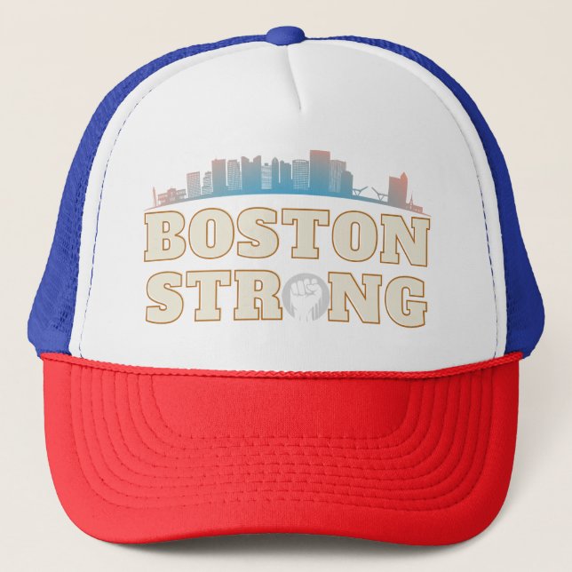 Boston Strong T-Shirt Trucker Hat (Front)