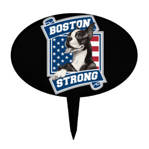 BOSTON STRONG TERRIER CAKE TOPPER