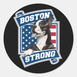BOSTON STRONG TERRIER CLASSIC ROUND STICKER