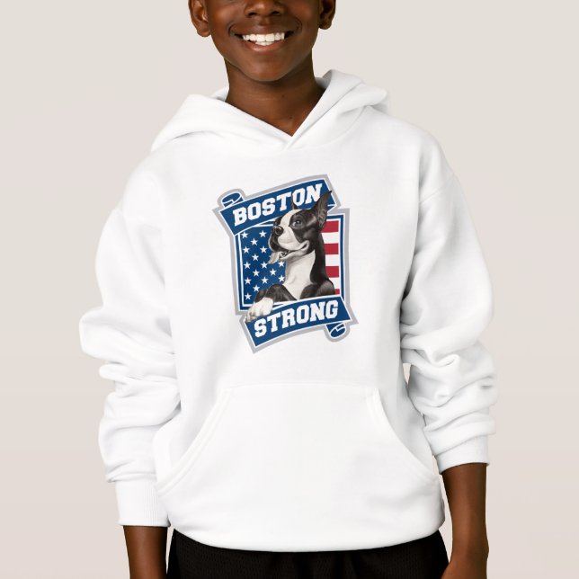 BOSTON STRONG TERRIER crest style Hoodie (Front)