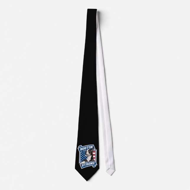BOSTON STRONG TERRIER crest style Neck Tie (Front)