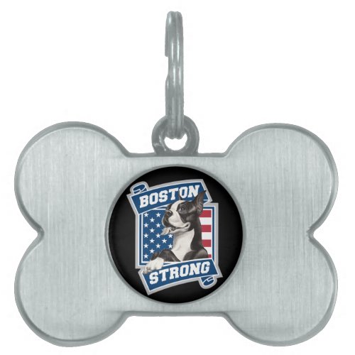 BOSTON STRONG TERRIER crest style Pet Name Tag