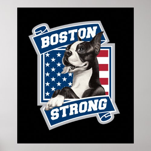 BOSTON STRONG TERRIER crest style Poster