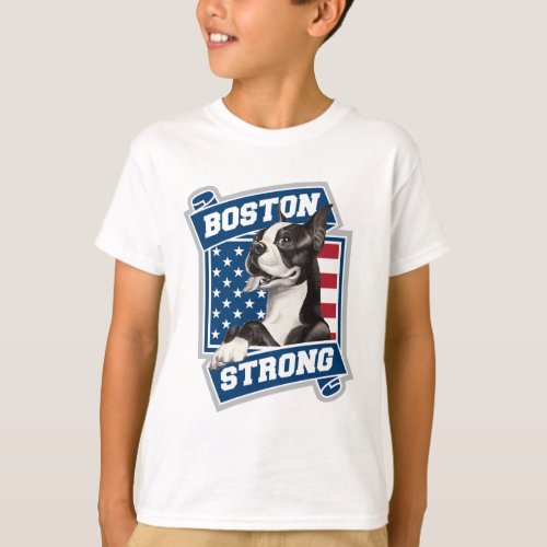 BOSTON STRONG TERRIER crest style T_Shirt