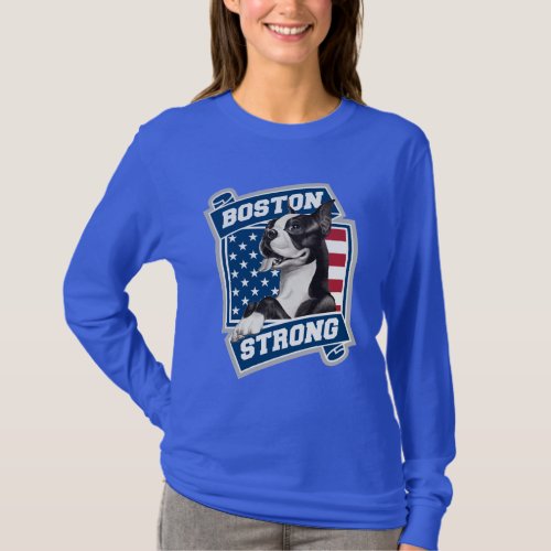 BOSTON STRONG TERRIER crest style T_Shirt