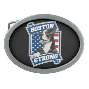 BOSTON STRONG TERRIER OVAL BELT BUCKLE