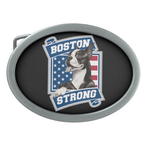 BOSTON STRONG TERRIER OVAL BELT BUCKLE