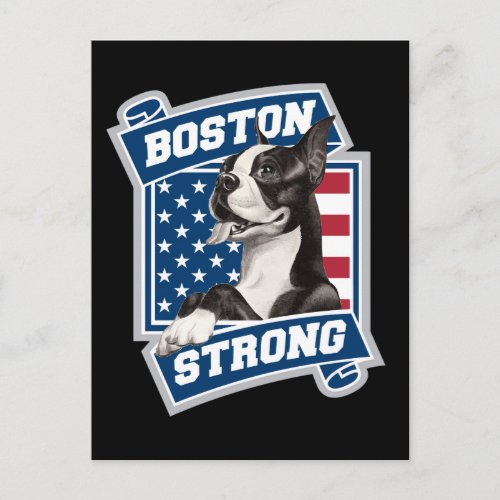 BOSTON STRONG TERRIER POSTCARD