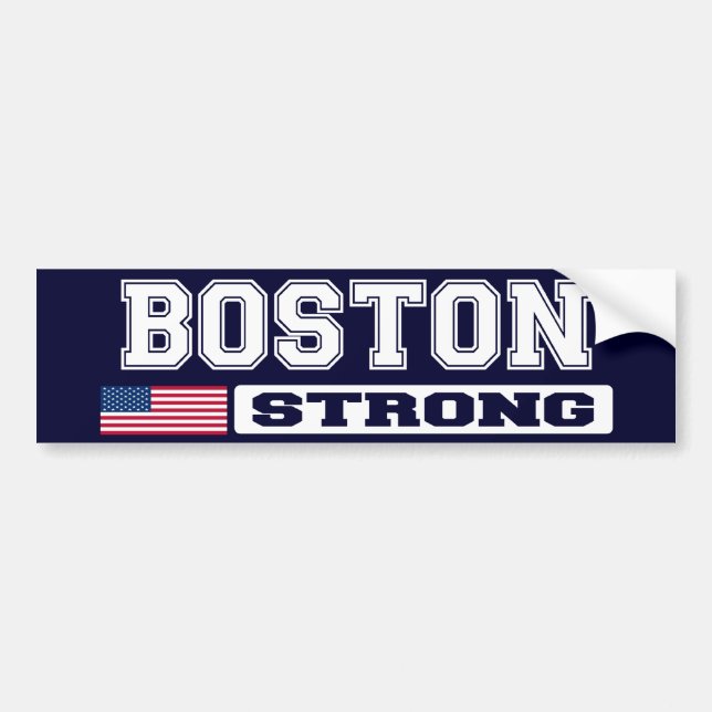BOSTON STRONG U.S. Flag Bumper Sticker (Front)
