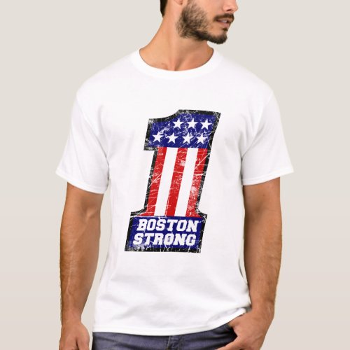 Boston Strong WE ARE ONE Grunge Style T_Shirt