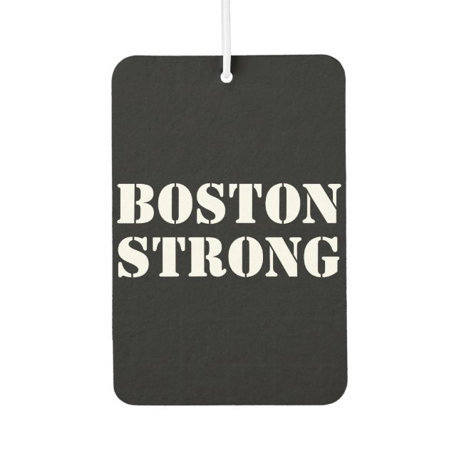 "Boston Strong" white black car Air Freshener (Front)