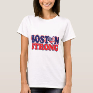Boston Strong With Amricah Heart T-Shirt