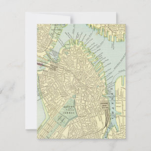 Boston Strret Map Flat Note Card