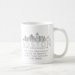 Boston Stylized Skyline | Custom Slogan Coffee Mug