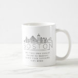 Boston Stylized Skyline | Custom Slogan Coffee Mug Boston Stylized Skyline | Custom Slogan Coffee Mug