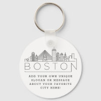 Boston Stylized Skyline | Custom Slogan