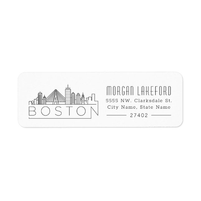 Boston Stylized Skyline | Label (Front)