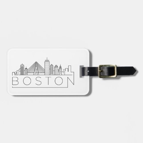 Boston Stylized Skyline Luggage Tag
