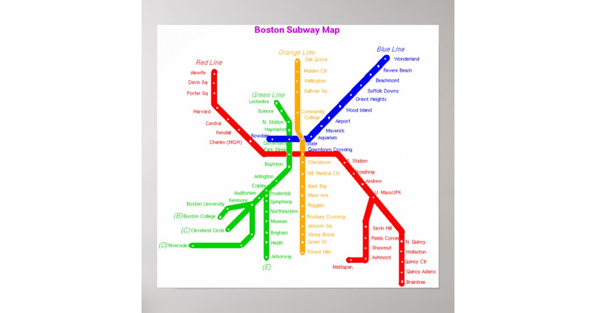 Boston subway Poster
