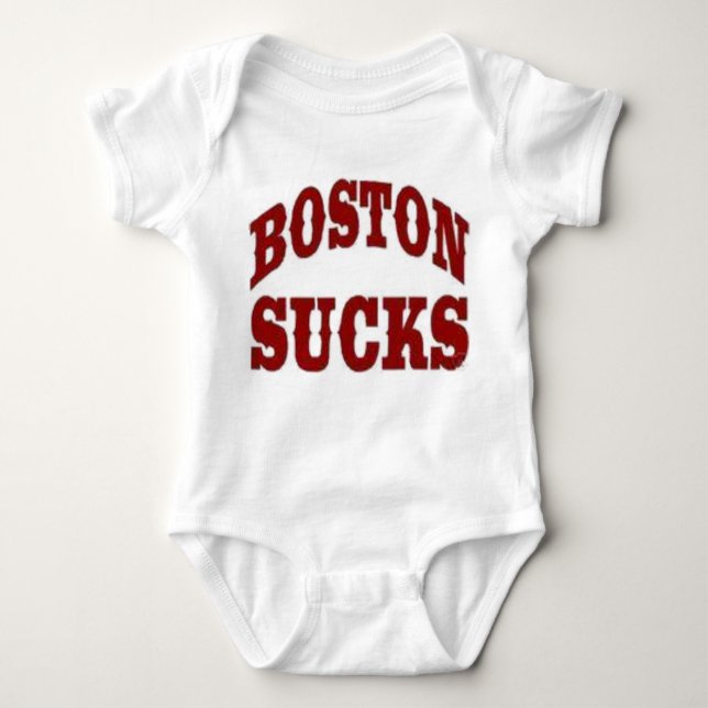 Boston Sucks Baby Bodysuit (Front)