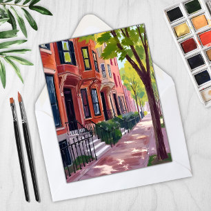 Boston Summer   Massachusetts Brownstones Card
