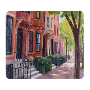 Boston Summer   Massachusetts Brownstones Cutting Board