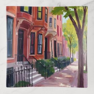 Boston Summer Massachusetts Brownstones Trinket Tray