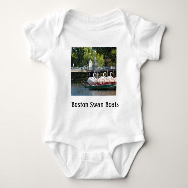 Boston Swan Boats Baby Baby Bodysuit (Front)