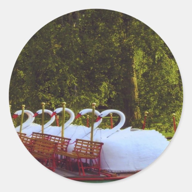 Boston Swan Boats Classic Round Sticker (Front)