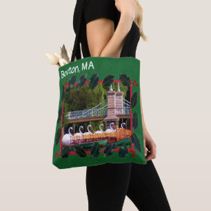 Boston Swan Boats Happy Holidays Tote Bag
