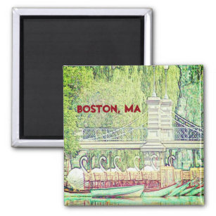 Boston Swan Boats in Pencil and Ink  Magnet