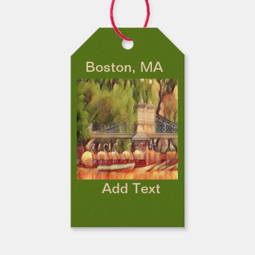 Boston Swan Boats in Summer  Gift Tags