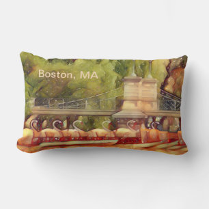 Boston Swan Boats Summer Filter Lumbar Pillow