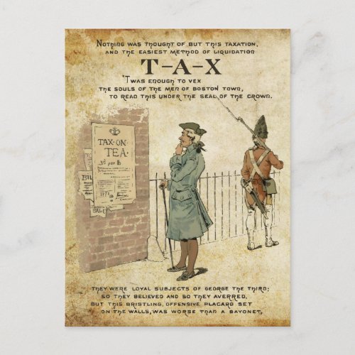 Boston tea Party Independence Day Postcard