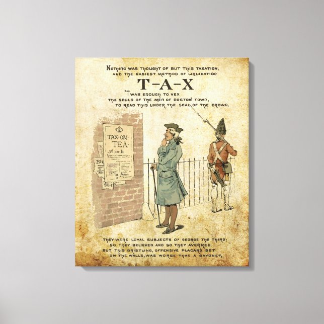 Boston tea Party Patriotic ode wrapped canvas (Front)