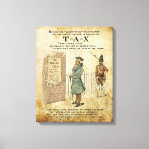 Boston tea Party Patriotic ode wrapped canvas Print