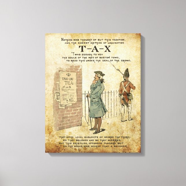 Boston tea Party Patriotic ode wrapped canvas Print (Front)