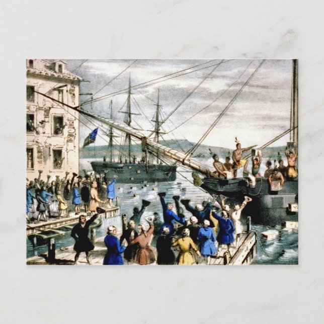 Boston Tea Party Postcard Vintage (Front)