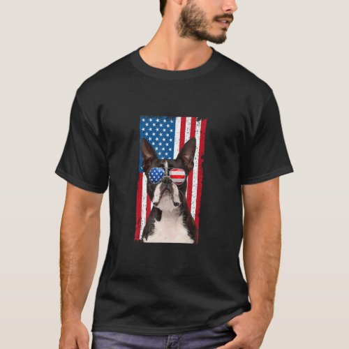 Boston Terrier 4th Of July For Men Kids  Boston Te T_Shirt